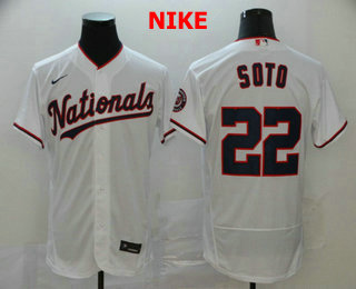 Men's Washington Nationals #22 Juan Soto White Stitched MLB Flex Base Nike Jersey