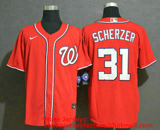 Men's Washington Nationals #31 Max Scherzer Red Stitched MLB Cool Base Nike Jersey