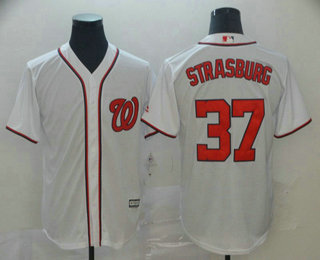 Men's Washington Nationals #37 Stephen Strasburg Orange Stitched MLB Cool Base Jersey