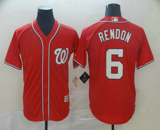 Men's Washington Nationals #6 Anthony Rendon Red Stitched MLB Cool Base Jersey