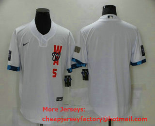 Men's Washington Nationals Blank White 2021 MLB All Star Stitched Cool Base Nike Jersey