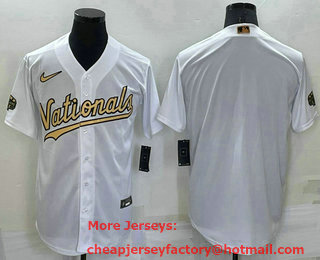 Men's Washington Nationals Blank White 2022 All Star Stitched Cool Base Nike Jersey