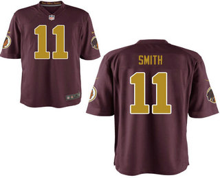 Men's Washington Redskins #11 Alex Smith Red With Gold Alternate Stitched NFL Nike Elite Jersey