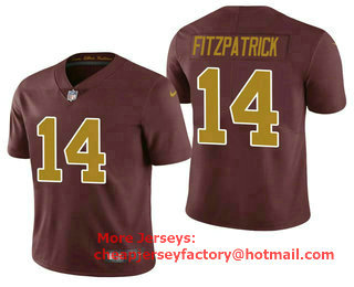 Men's Washington Redskins #14 Ryan Fitzpatrick Red With Gold 2021 Vapor Untouchable Stitched NFL Nike Limited Jersey