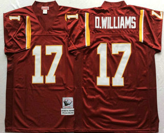 Men's Washington Redskins #17 Doug Williams Burgundy Red Throwback Stitched NFL Jersey by Mitchell & Ness