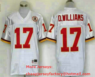 Men's Washington Redskins #17 Doug Williams White Throwback Stitched NFL Jersey