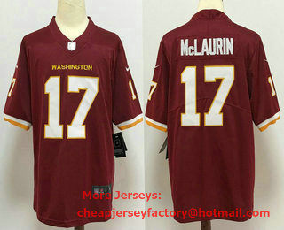 Men's Washington Redskins #17 Terry McLaurin Burgundy Red NEW 2020 Vapor Untouchable Stitched NFL Nike Limited Jersey