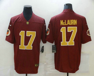 Men's Washington Redskins #17 Terry McLaurin Red With Gold 2017 Vapor Untouchable Stitched NFL Nike Limited Jersey