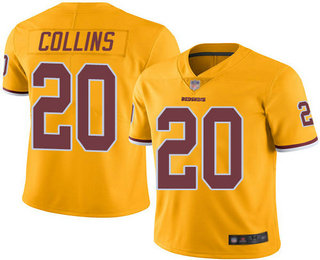 Men's Washington Redskins #20 Landon Collins Gold 2016 Color Rush Stitched NFL Nike Limited Jersey