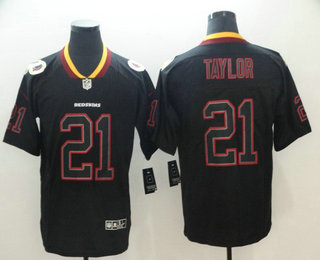 Men's Washington Redskins #21 Sean Taylor 2018 Black Lights Out Color Rush Stitched NFL Nike Limited Jersey