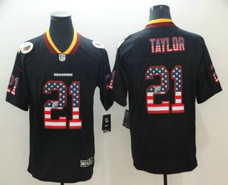 Men's Washington Redskins #21 Sean Taylor 2018 USA Flag Fashion Black Color Rush Stitched Nike Limited Jersey