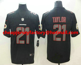 Men's Washington Redskins #21 Sean Taylor Black 2018 Fashion Impact Black Color Rush Stitched NFL Nike Limited Jersey