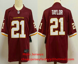 Men's Washington Redskins #21 Sean Taylor Burgundy Red NEW 2020 Vapor Untouchable Stitched NFL Nike Limited Jersey