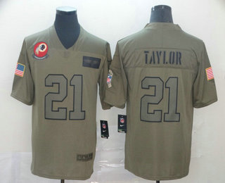 Men's Washington Redskins #21 Sean Taylor NEW Olive 2019 Salute To Service Stitched NFL Nike Limited Jersey