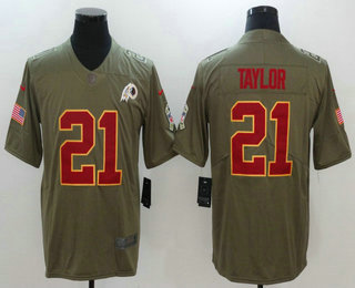 Men's Washington Redskins #21 Sean Taylor Olive 2017 Salute To Service Stitched NFL Nike Limited Jersey