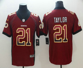 Men's Washington Redskins #21 Sean Taylor Red 2018 Fashion Drift Color Rush Stitched NFL Nike Limited Jersey