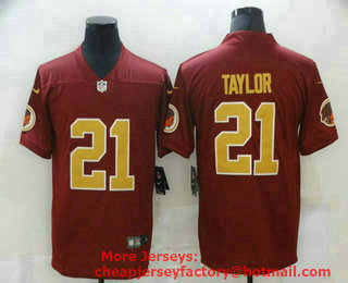 Men's Washington Redskins #21 Sean Taylor Red With Gold 2017 Vapor Untouchable Stitched NFL Nike Limited Jersey