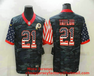 Men's Washington Redskins #21 Sean Taylor USA Camo 2020 Salute To Service Stitched NFL Nike Limited Jersey