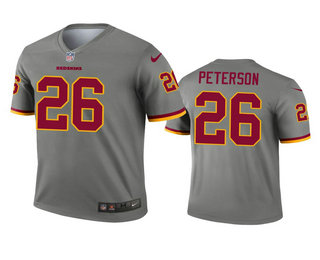 Men's Washington Redskins #26 Adrian Peterson Gray Inverted Legend Jersey
