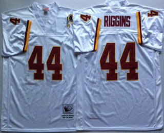 Men's Washington Redskins #44 John Riggins White Throwback Stitched NFL Jersey by Mitchell & Ness