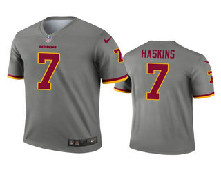 Men's Washington Redskins #7 Dwayne Haskins Gray Inverted Legend Jersey