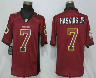 Men's Washington Redskins #7 Dwayne Haskins Jr Red 2018 Fashion Drift Color Rush Stitched NFL Nike Limited Jersey