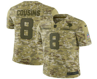 Men's Washington Redskins #8 Kirk Cousins 2018 Camo Salute to Service Stitched NFL Nike Limited Jersey