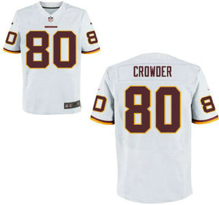 Men's Washington Redskins #80 Jamison Crowder White Road NFL Nike Elite Jersey