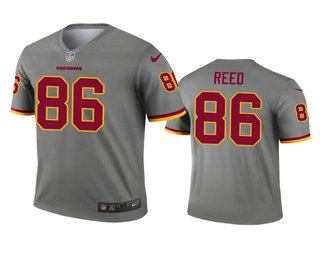 Men's Washington Redskins #86 Jordan Reed Gray Inverted Legend Jersey