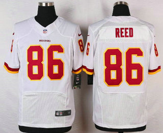 Men's Washington Redskins #86 Jordan Reed White Road NFL Nike Elite Jersey
