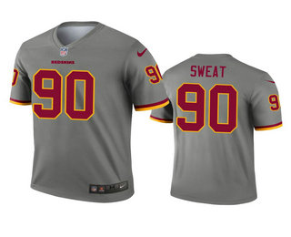 Men's Washington Redskins #90 Montez Sweat Gray Inverted Legend Jersey