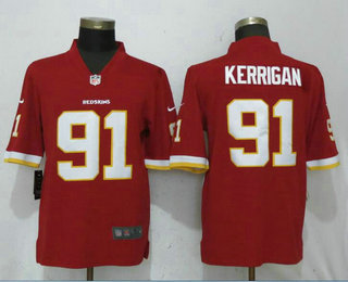 Men's Washington Redskins #91 Ryan Kerrigan Burgundy Red Team Color 2018 Vapor Untouchable Stitched NFL Nike Limited Jersey