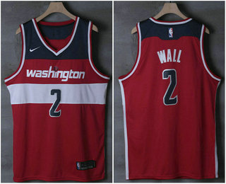 Men's Washington Wizards #2 John Wall Red 2017-2018 Nike Swingman Stitched NBA Jersey