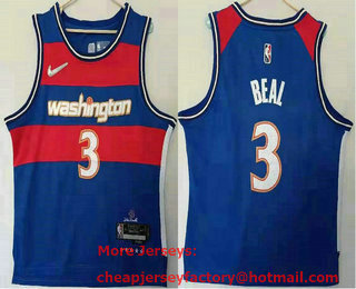 Men's Washington Wizards #3 Bradley Beal Blue Nike Diamond 2022 City Edition Swingman Stitched Jersey