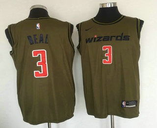 Men's Washington Wizards #3 Bradley Beal Olive Stitched Nike Swingman Jersey