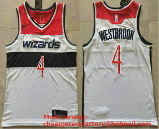Men's Washington Wizards #4 Russell Westbrook White 2021 Nike Swingman Stitched NBA Jersey