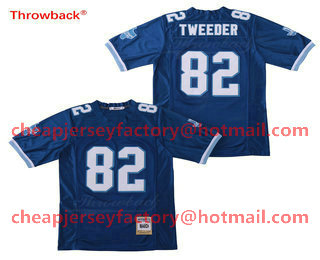 Men's West Canaan Coyotes #82 Charlie Tweeder Blue Stitched Football Jersey