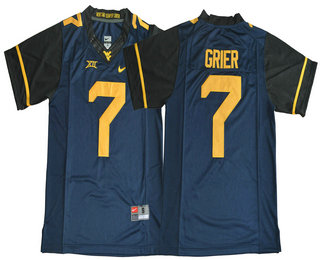 Men's West Virginia Mountaineers #7 Will Grier Navy Blue Limited College Football Stitched Nike NCAA Jersey