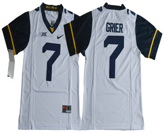 Men's West Virginia Mountaineers #7 Will Grier White Limited College Football Stitched Nike NCAA Jersey