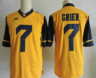 Men's West Virginia Mountaineers #7 Will Grier Yellow Limited College Football Stitched Nike NCAA Jersey