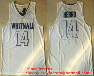 Men's Whitnall High School #14 Tyler Herro White Basketball Vintage Jersey