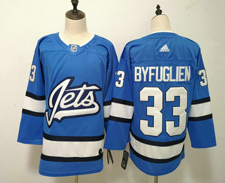 Men's Winnipeg Jets #33 Dustin Byfuglien Blue New Alternate Adidas Stitched NHL Jersey