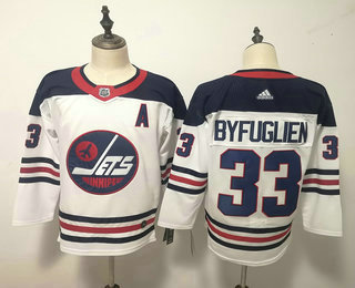 Men's Winnipeg Jets #33 Dustin Byfuglien White Breakaway Heritage Adidas Stitched NHL Jersey
