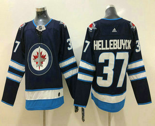 Men's Winnipeg Jets #37 Connor Hellebuyck Blue 2017-2018 Hockey Stitched NHL Jersey