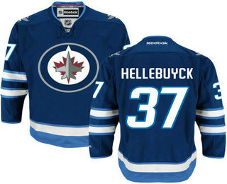 Men's Winnipeg Jets #37 Connor Hellebuyck Blue Reebok Jersey