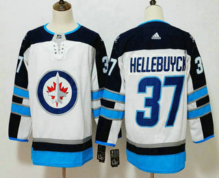 Men's Winnipeg Jets #37 Connor Hellebuyck White 2017-2018 Hockey Stitched NHL Jersey