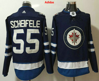 Men's Winnipeg Jets #55 Mark Scheifele Blue 2017-2018 Hockey Stitched NHL Jersey