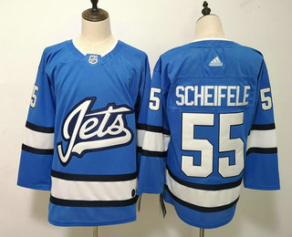 Men's Winnipeg Jets #55 Mark Scheifele Blue New Alternate Adidas Stitched NHL Jersey