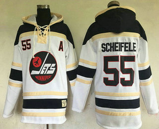 Men's Winnipeg Jets #55 Mark Scheifele White 2017 Winter Classic Stitched NHL Old Time Hockey Hoodie