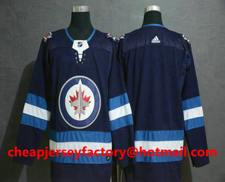 Men's Winnipeg Jets Blank Blue Drift Fashion Adidas Stitched NHL Jersey